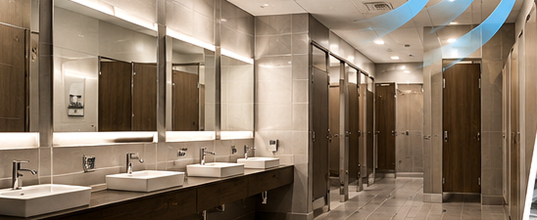 Commercial restroom ventilation and exhaust application